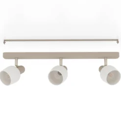 Deckenstrahler Corato, Länge 52 cm, sand/nickel/opal, 3-flg.