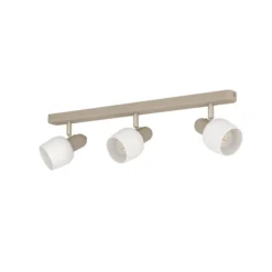 Deckenstrahler Corato, Länge 52 cm, sand/nickel/opal, 3-flg.