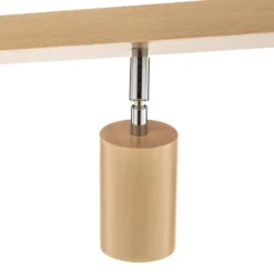 Deckenstrahler Cre aus Holz, dreiflammig