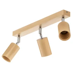Deckenstrahler Cre aus Holz, dreiflammig