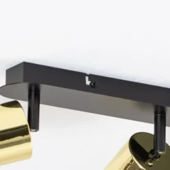 Deckenstrahler Demia, schwarz/messingfarben, 66 cm, GU10