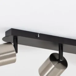 Deckenstrahler Demia, schwarz/nickelfarben, 66 cm lang, GU10
