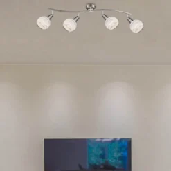 Deckenstrahler Elliott, nickel matt, Länge 70 cm, Metall