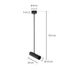 Deckenstrahler Eye Super, Höhe 76 cm, schwarz