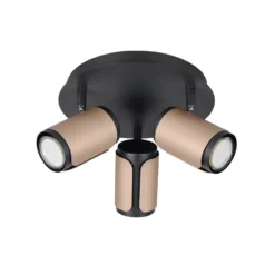 Deckenstrahler Gillan, coffee, 3-flammig, rund, Metall, GU10