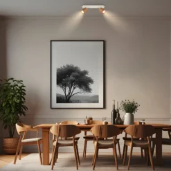 Deckenstrahler Ida, braun, 2-flammig, Kunststoff/Metall