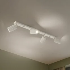 Deckenstrahler Karbon, beige, Länge 81 cm, Aluminium, 4-flg.