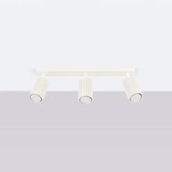 Deckenstrahler Karbon, beige, Länge 45 cm, Aluminium, 3-flg.