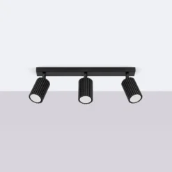 Deckenstrahler Karbon, schwarz, Länge 45 cm, Alu, 3-flg.