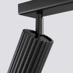 Deckenstrahler Karbon, schwarz, Länge 45 cm, Alu, 3-flg.