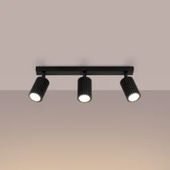Deckenstrahler Karbon, schwarz, Länge 45 cm, Alu, 3-flg.