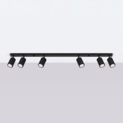 Deckenstrahler Karbon, schwarz, Länge 117 cm, Alu, 6-flg.