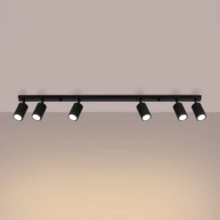 Deckenstrahler Karbon, schwarz, Länge 117 cm, Alu, 6-flg.