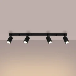 Deckenstrahler Karbon, schwarz, Länge 81 cm, Alu, 4-flg.