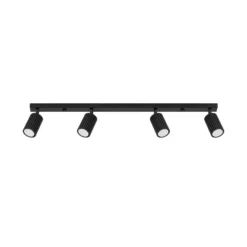 Deckenstrahler Karbon, schwarz, Länge 81 cm, Alu, 4-flg.