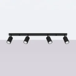 Deckenstrahler Karbon, schwarz, Länge 81 cm, Alu, 4-flg.