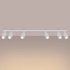 Deckenstrahler Karbon, weiß, Länge 117 cm, Alu, 6-flg.