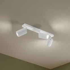 Deckenstrahler Karbon, weiß, Länge 45 cm, Aluminium, 3-flg.