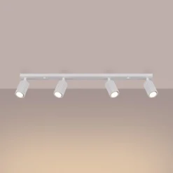 Deckenstrahler Karbon, weiß, Länge 81 cm, Aluminium, 4-flg.