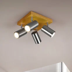Deckenstrahler Marley, nickel matt, 4-flammig