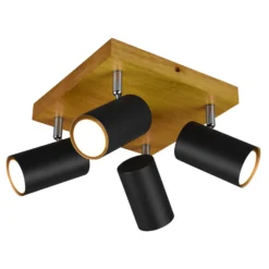 Deckenstrahler Marley, schwarz matt, 4-flammig
