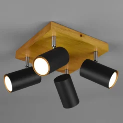 Deckenstrahler Marley, schwarz matt, 4-flammig