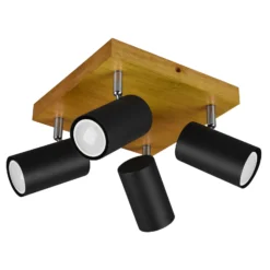 Deckenstrahler Marley, schwarz matt, 4-flammig