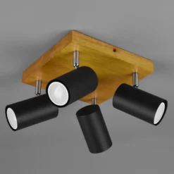Deckenstrahler Marley, schwarz matt, 4-flammig