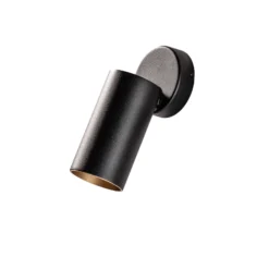 Deckenstrahler Mono I schwarz, innen gold, 1-fl.