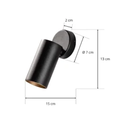Deckenstrahler Mono I schwarz, innen gold, 1-fl.