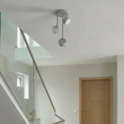 Deckenstrahler Nemo, 3-fl., grau-beige, beweglich, GX53