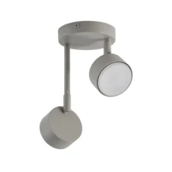 Deckenstrahler Nemo, 2-fl., grau-beige, beweglich, GX53