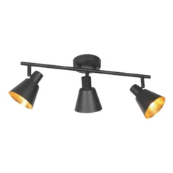 Deckenstrahler Oeroe, 3-flammig, schwarz, Metall, E14