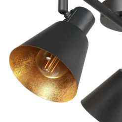 Deckenstrahler Oeroe, 3-flammig, schwarz, Metall, E14