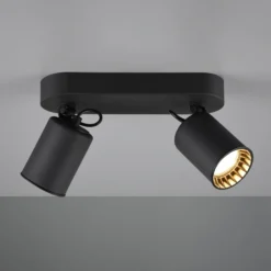 Deckenstrahler Pago, zweiflammig, schwarz