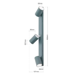Deckenstrahler Penn, lichtgrün, Länge 60 cm, Stahl/Alu