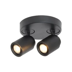 Deckenstrahler Razza, schwarz, Ø 26,5 cm, 2-flg., Metall