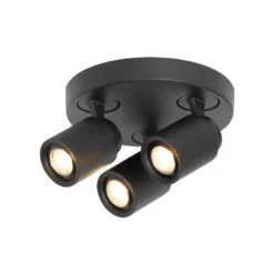 Deckenstrahler Razza, schwarz, Ø 28,5 cm, 3-flg. Metall