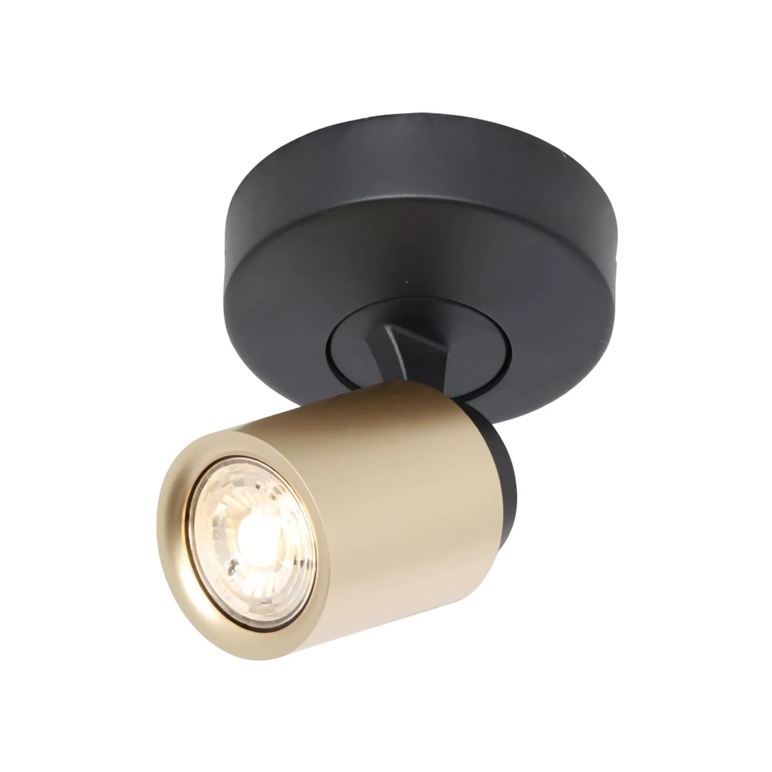 Deckenstrahler Razza, schwarz/gold, Ø 13 cm, Metall