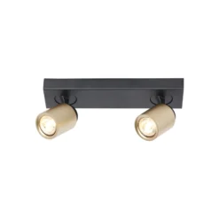 Deckenstrahler Razza, schwarz/gold, Länge 38 cm, 2-flg.