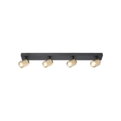 Deckenstrahler Razza, schwarz/gold, Länge 82 cm, 4-flg.