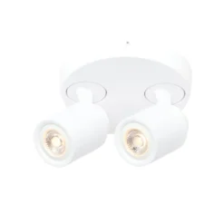 Deckenstrahler Razza, weiß, Ø 26,5 cm, 2-flg., Metall