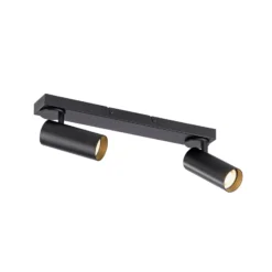 Deckenstrahler RIK, schwarz, 2-flg., 59 cm, Metall, GU10-LED