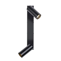 Deckenstrahler RIK, schwarz, 2-flg., 59 cm, Metall, GU10-LED