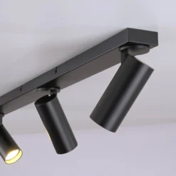 Deckenstrahler RIK, schwarz, 3-flg., 89 cm, Metall, GU10-LED