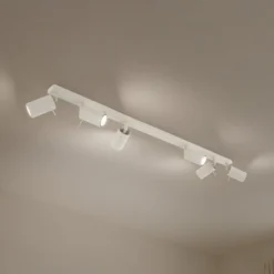 Deckenstrahler Ring, beige, Länge 117 cm, Stahl, 6-flg.