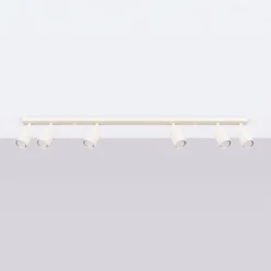 Deckenstrahler Ring, beige, Länge 117 cm, Stahl, 6-flg.
