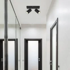 Deckenstrahler Robby, schwarz, Länge 26 cm, 2-flg., Metall