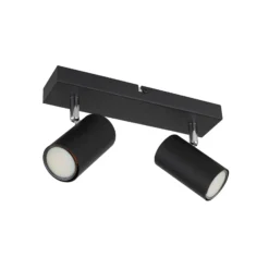 Deckenstrahler Robby, schwarz, Länge 26 cm, 2-flg., Metall