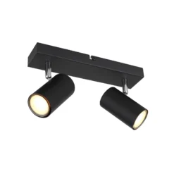 Deckenstrahler Robby, schwarz, Länge 26 cm, 2-flg., Metall